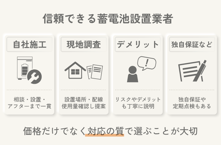 信頼できる蓄電池設置業者