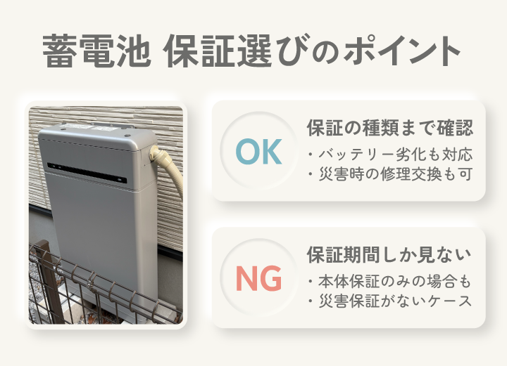 蓄電池 保証選びのポイント