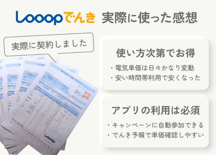 Looopでんき 実際に使った感想